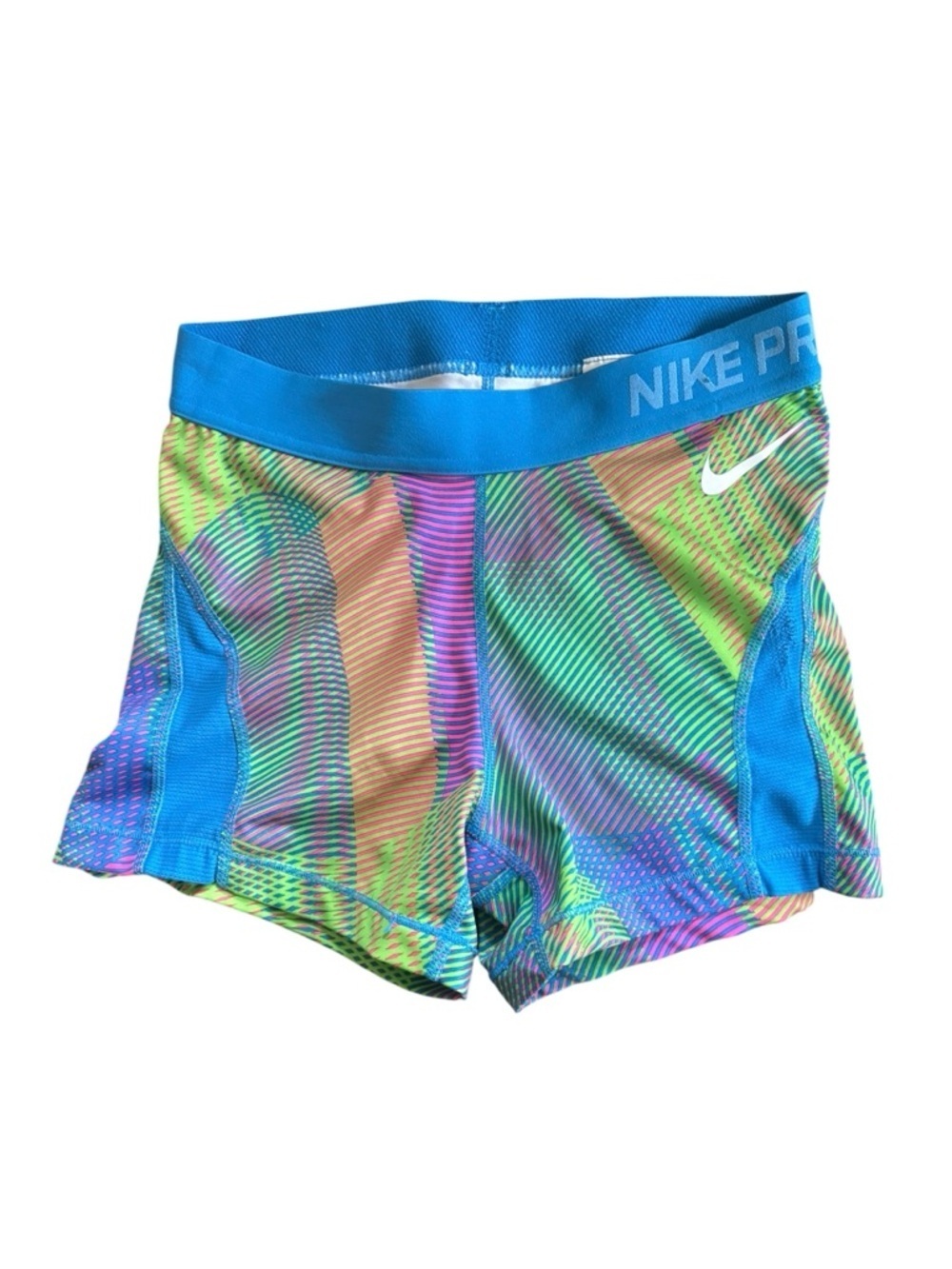 NIKE PRO HYPERCOOL FREQUENCY TIGHTS Sz S Short LIGHT PHOTO BLUE/HYPER PINK/WHITE